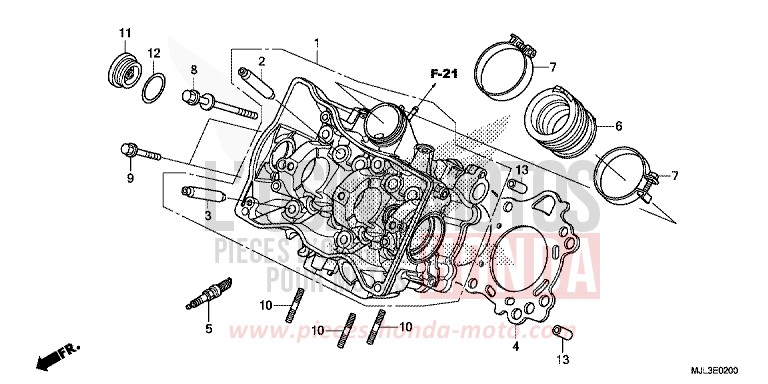 CULASSE de NC750X "Méca" SWORD SILVER METALLIC (NHA95) de 2014